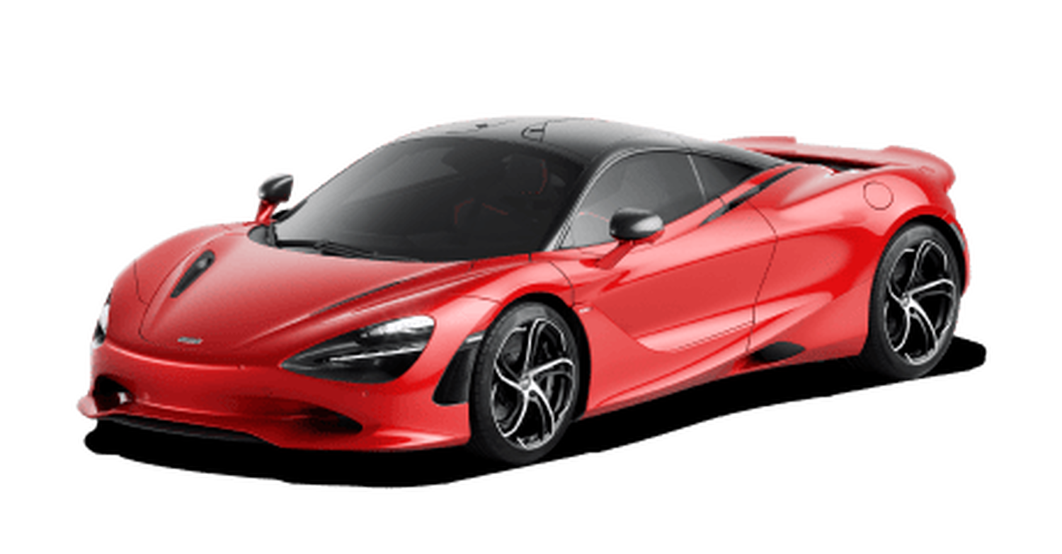 Red McLaren 750S sports car with white background