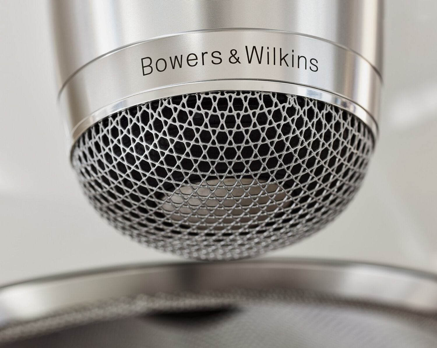 Silver speaker closeup