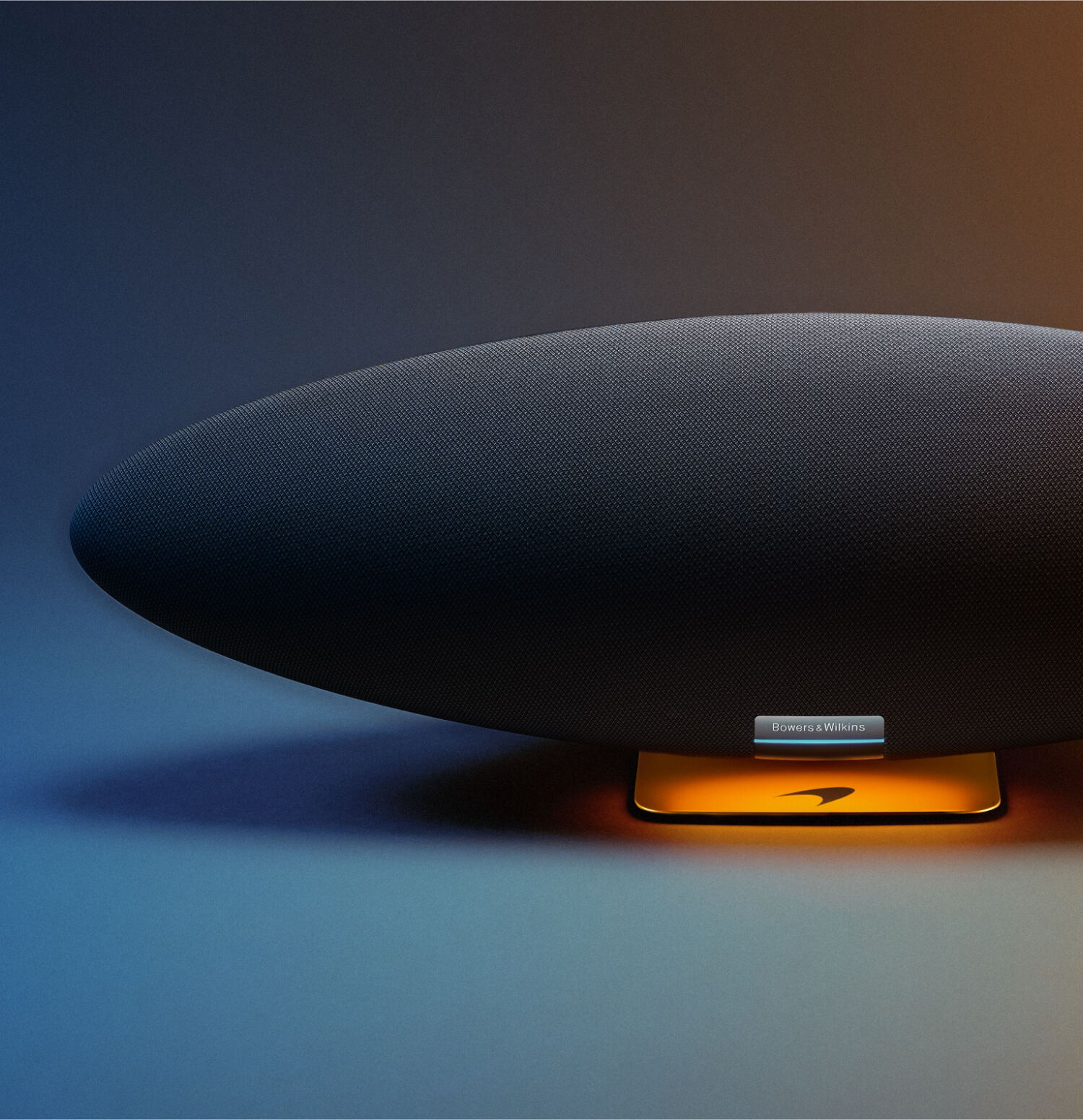 Wireless Speakers - Zeppelin Pro Edition facing left with gold background