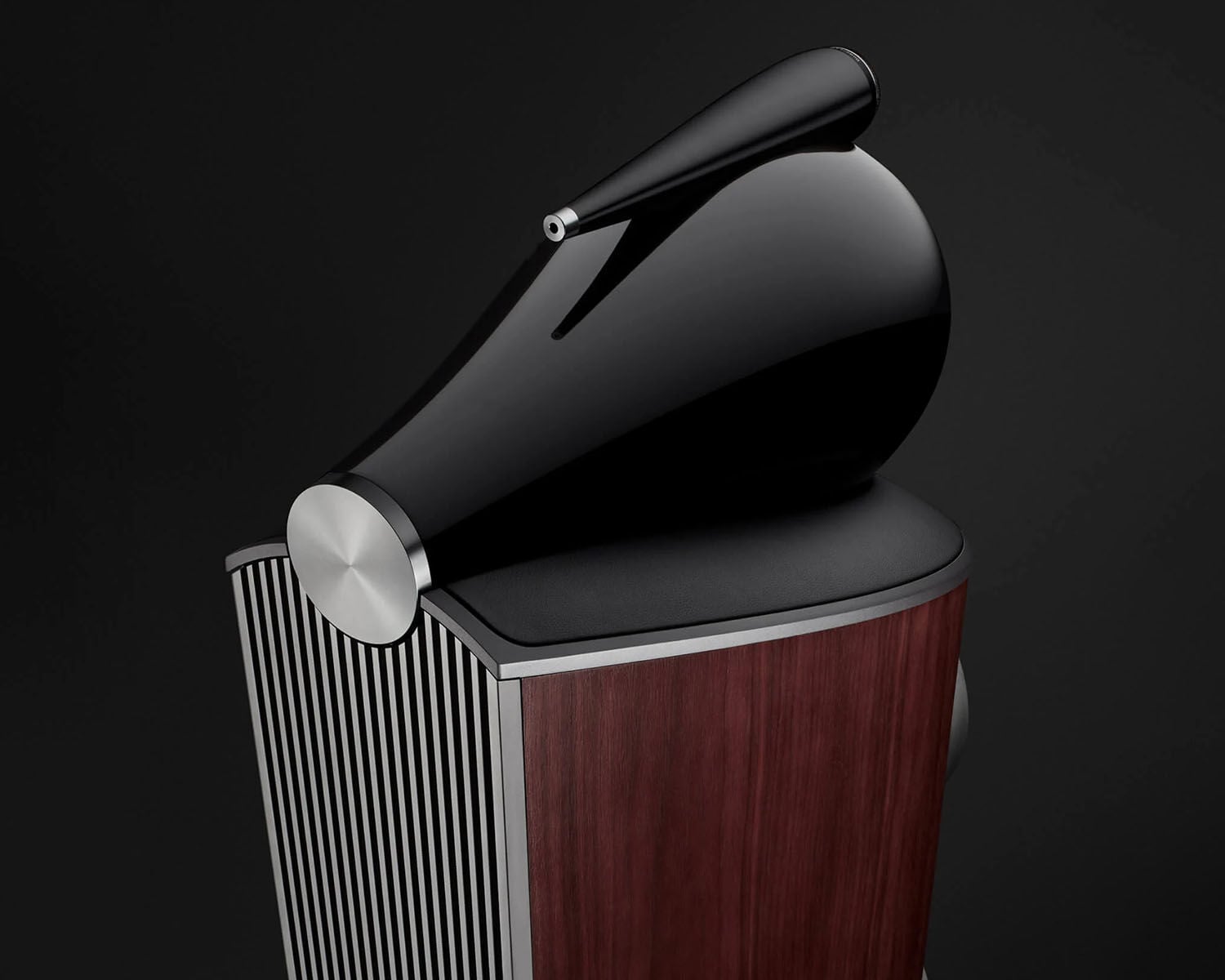 Close up of the back of a loudspeaker
