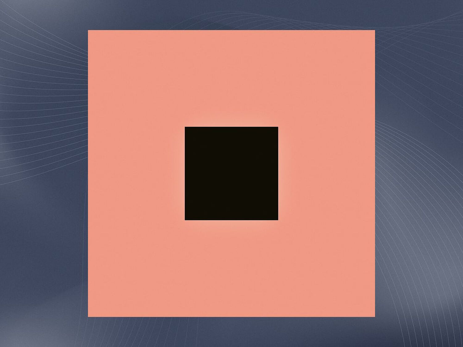 Peach square with small black square in center