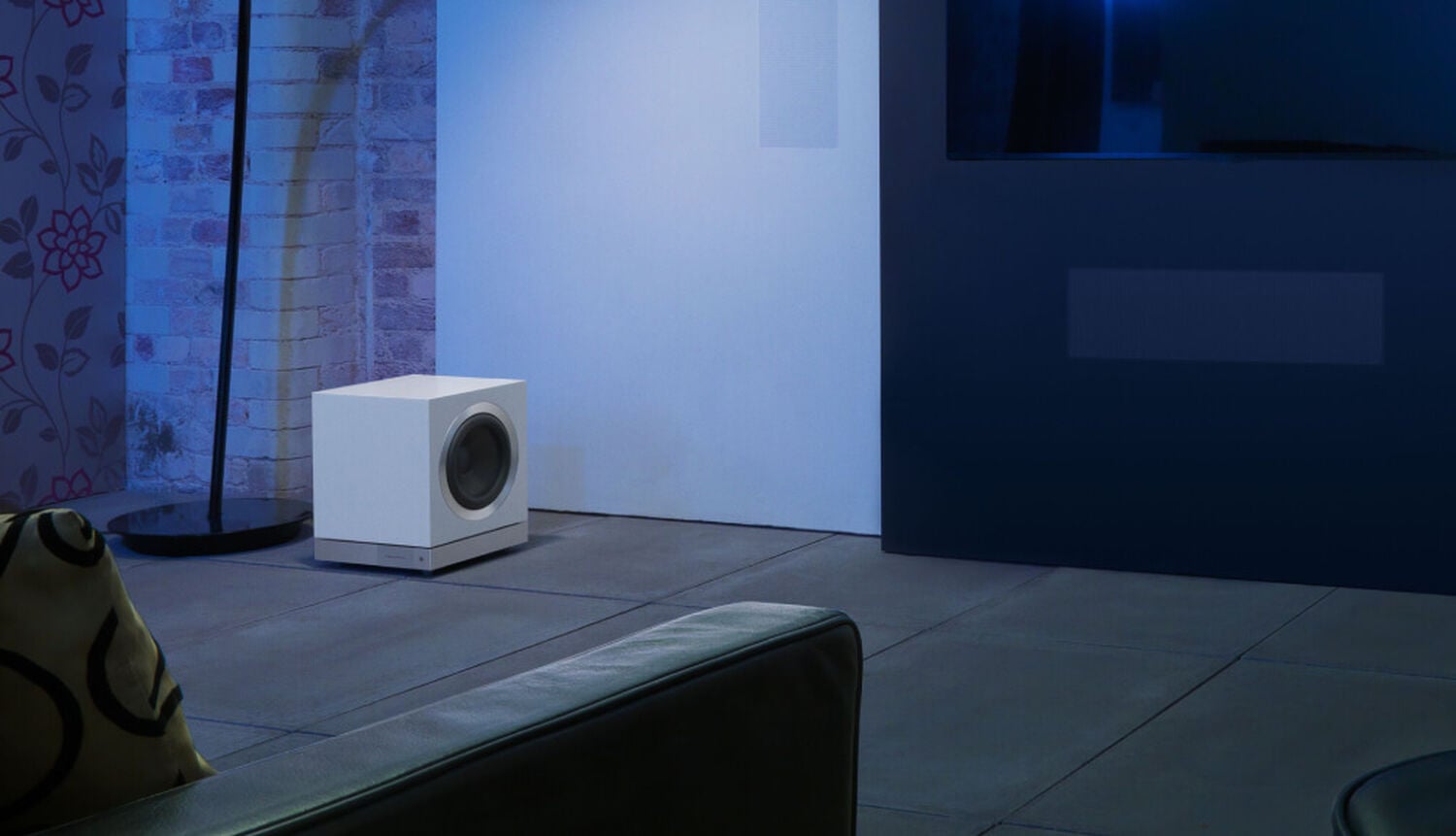 White DB series on the floor in the corner