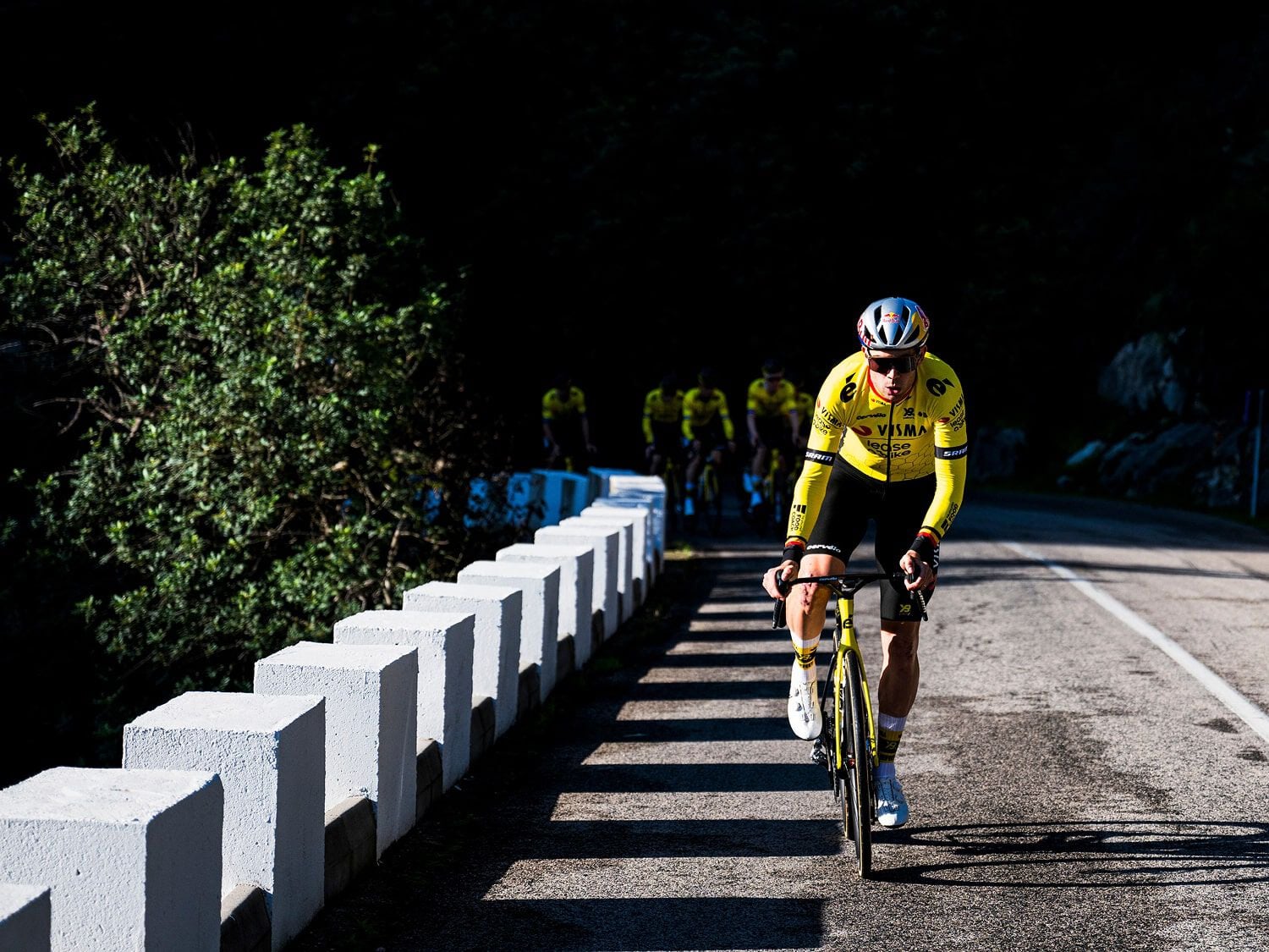 Visma cyclist riding on his bicycle