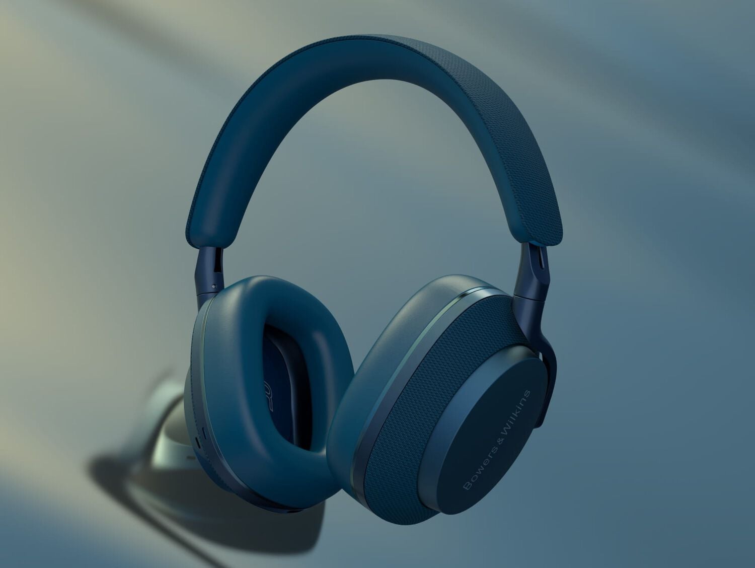 Close up of blue Px7 S2e with blue background