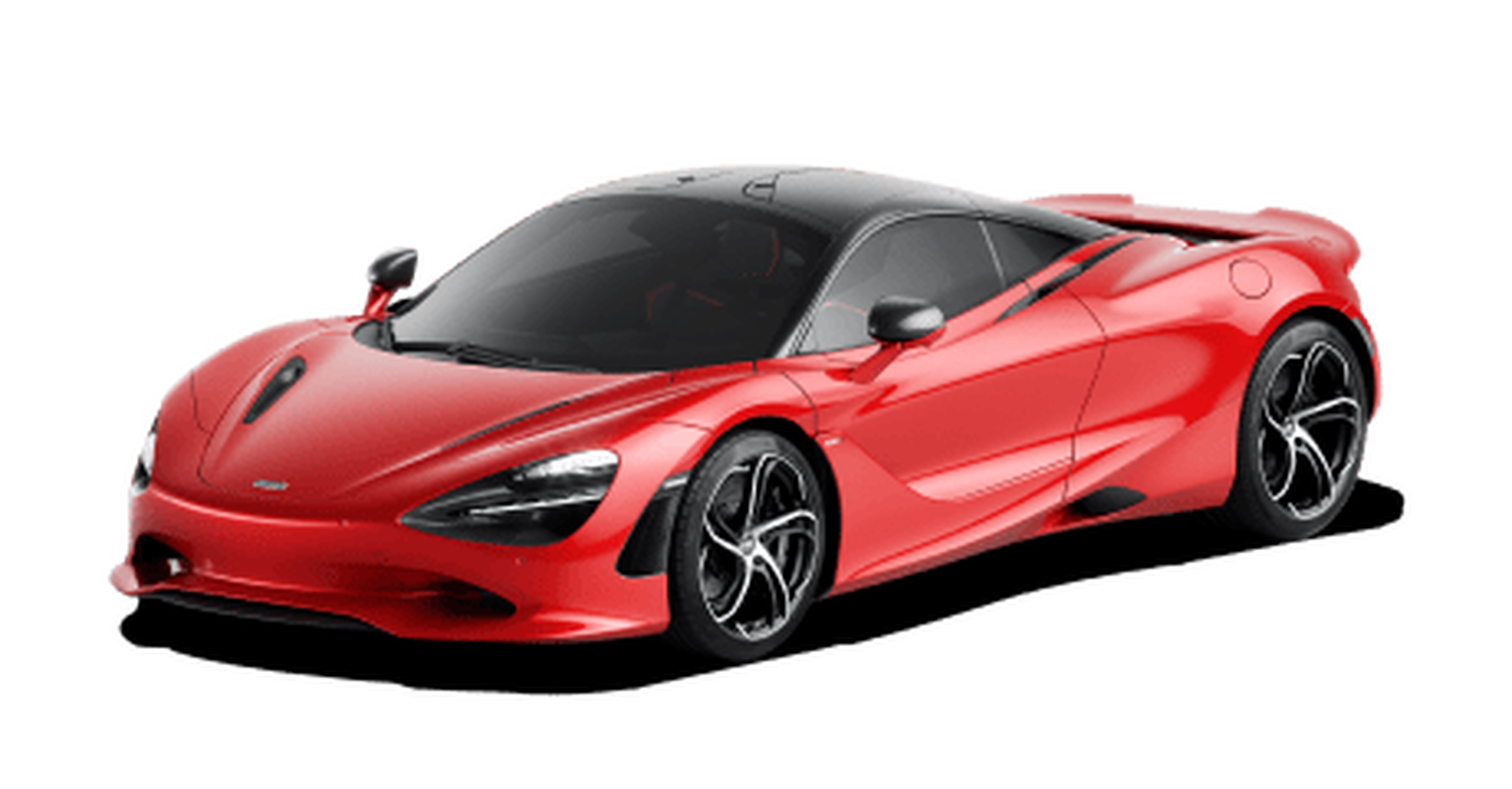 Red McLaren 750S sports car with white background