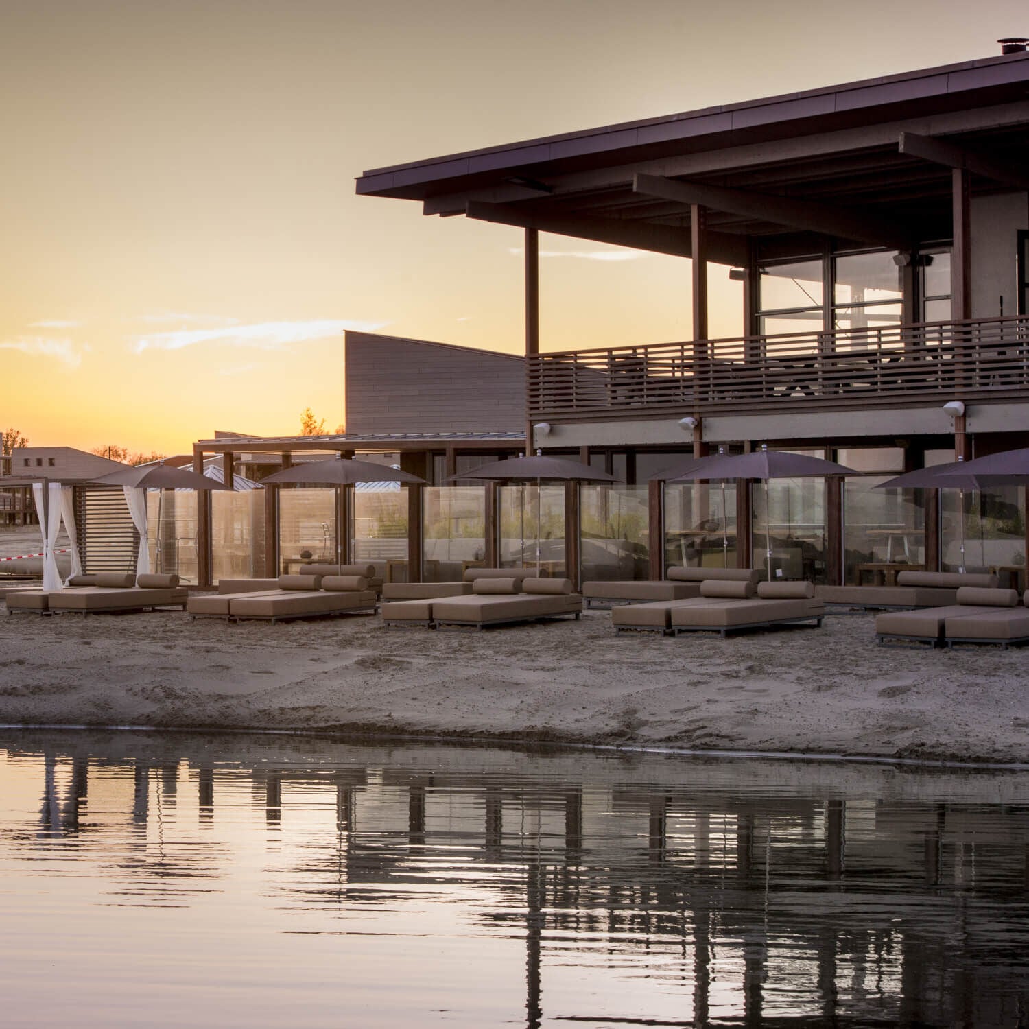Commercial Audio overlooking the water on the sand