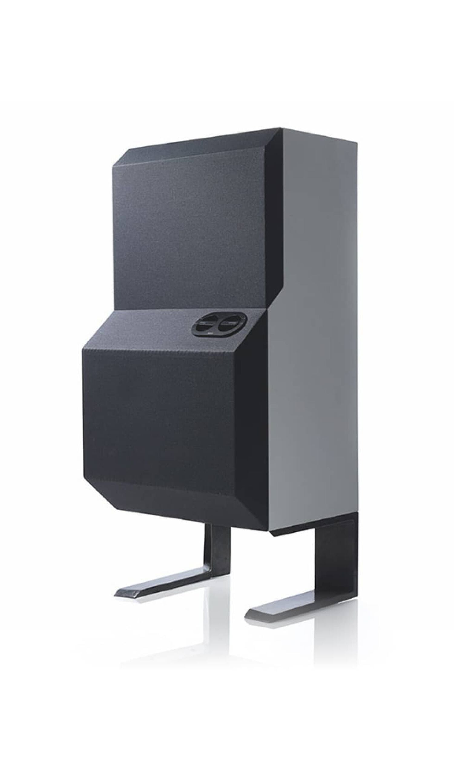 Black DM6 front facing left with white background