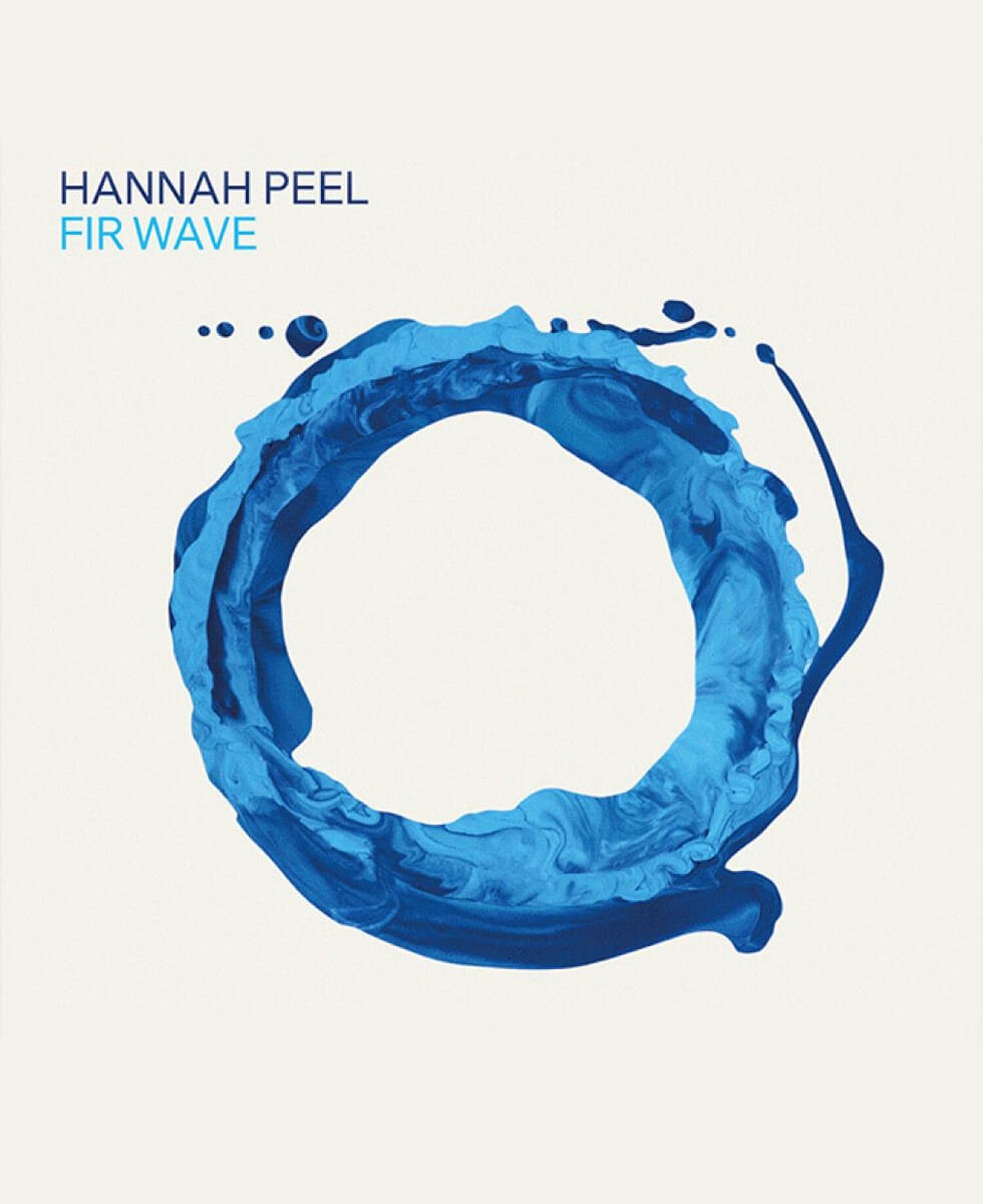 Blue circle with ripples and waves with white background