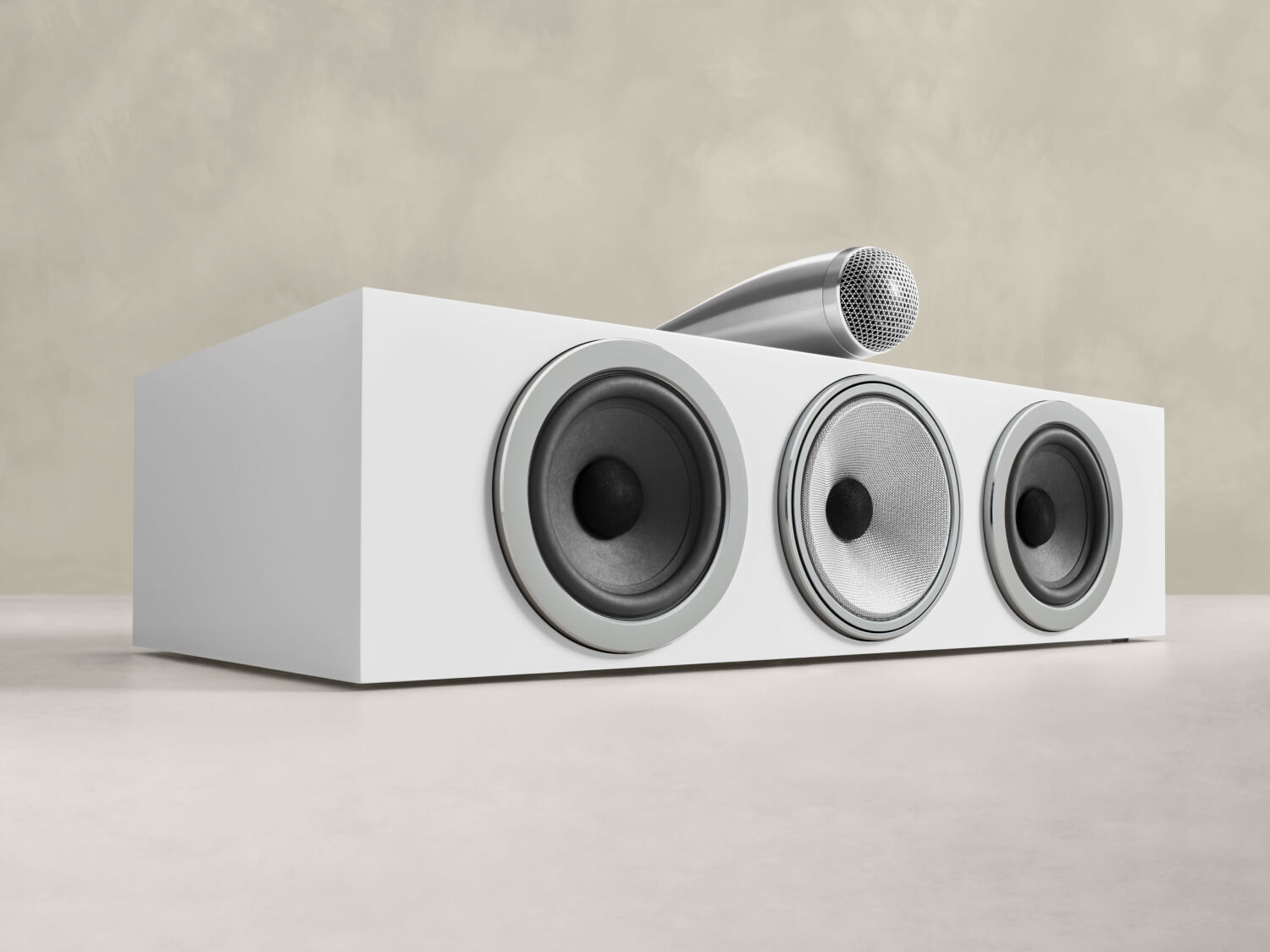 One white HTM71 S3 with a light green background