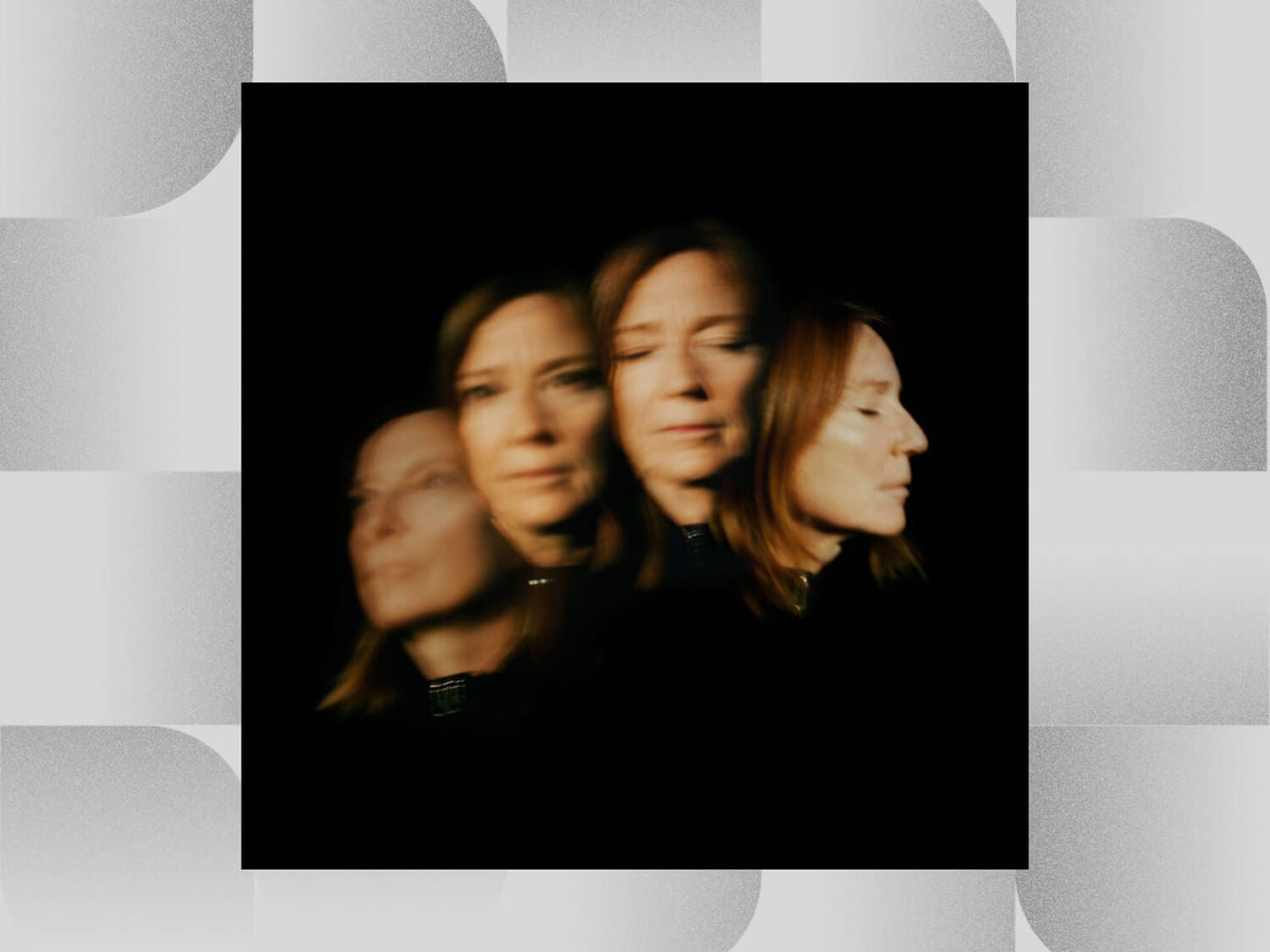 Woman moving head from left to right shown frame by frame with black background
