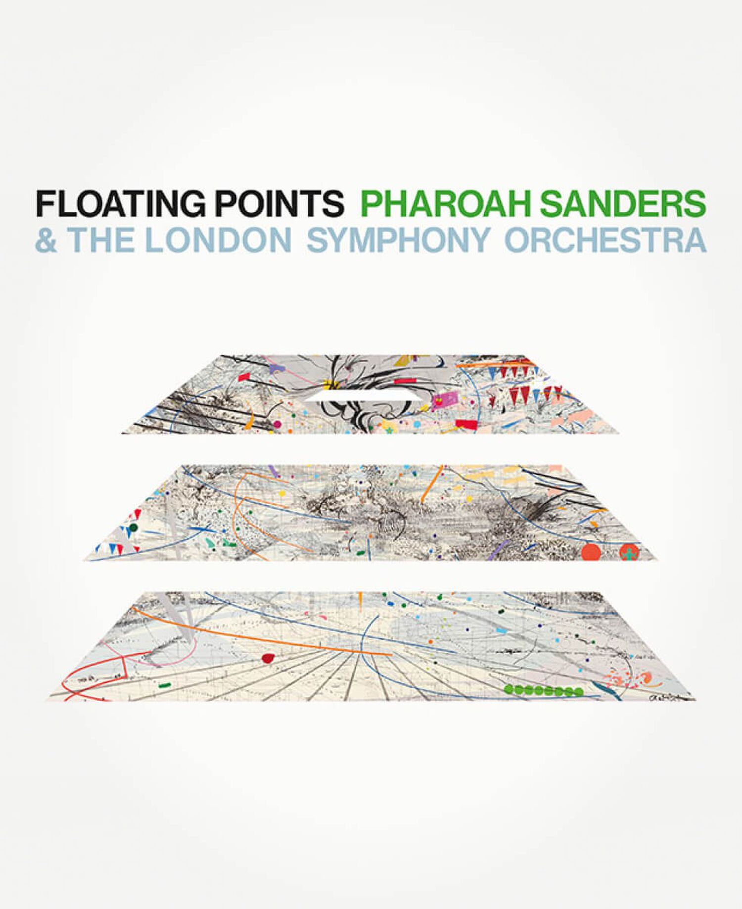 3 floating maps stacked above one another