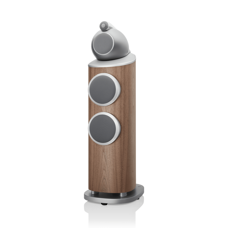 803 D4 - Walnut side front covered woofers view