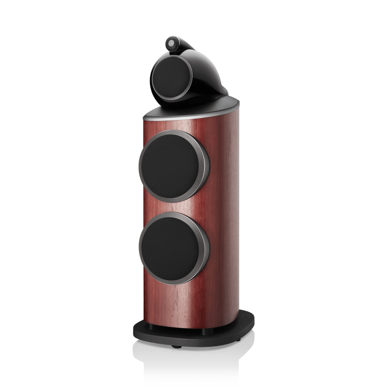 801 D4 - Rosenut side front covered woofers view