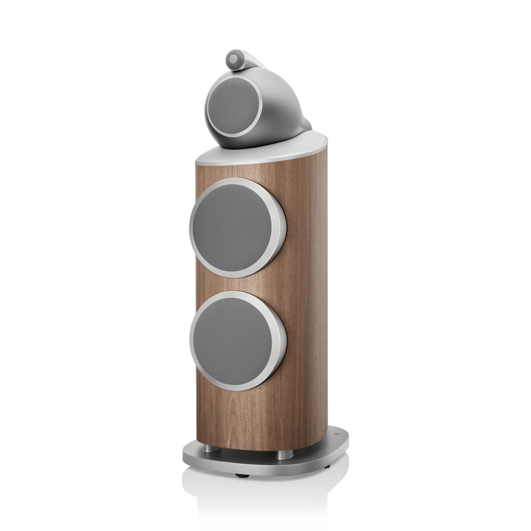 801 D4 - Walnut side front covered woofers view