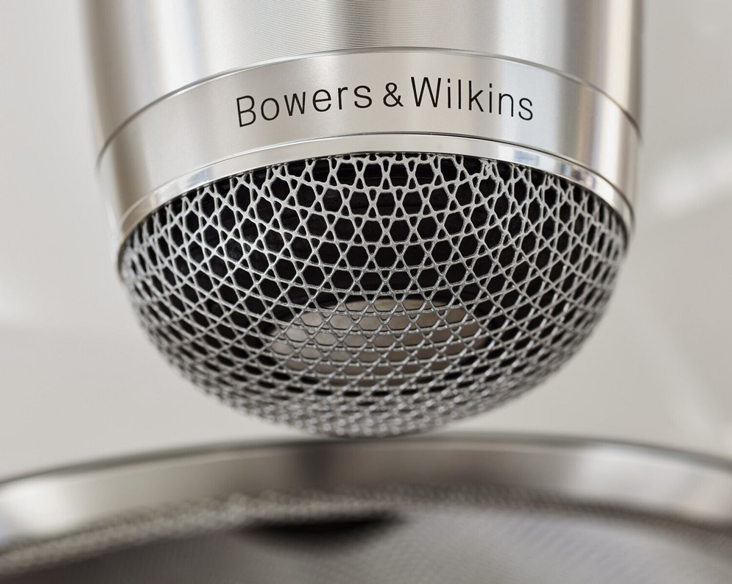 Silver speaker closeup