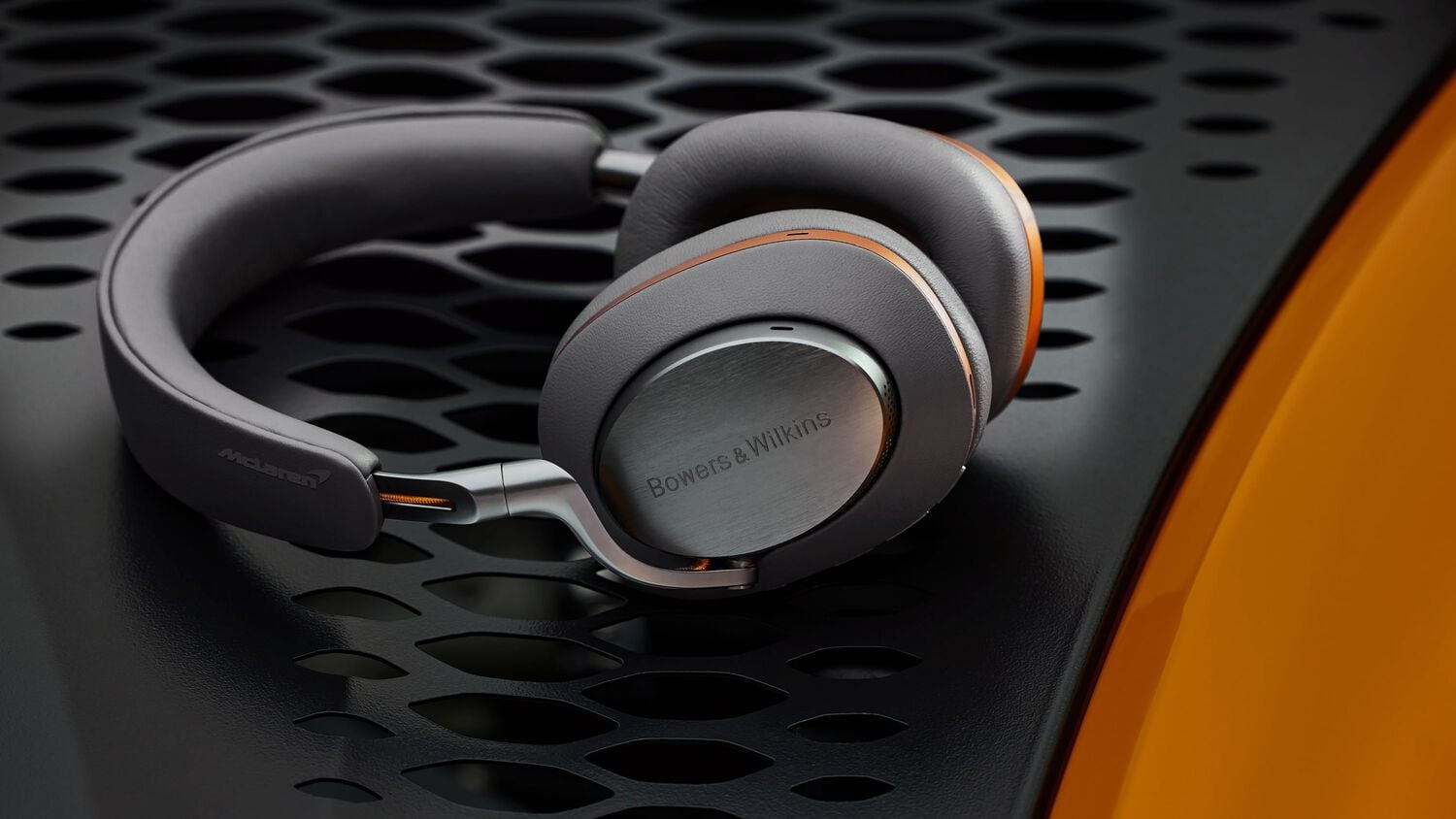 Black headphones on grate