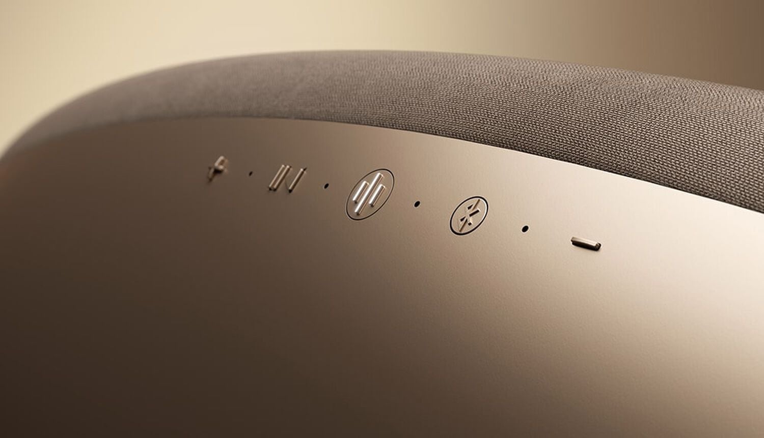 Close up of wireless speaker buttons