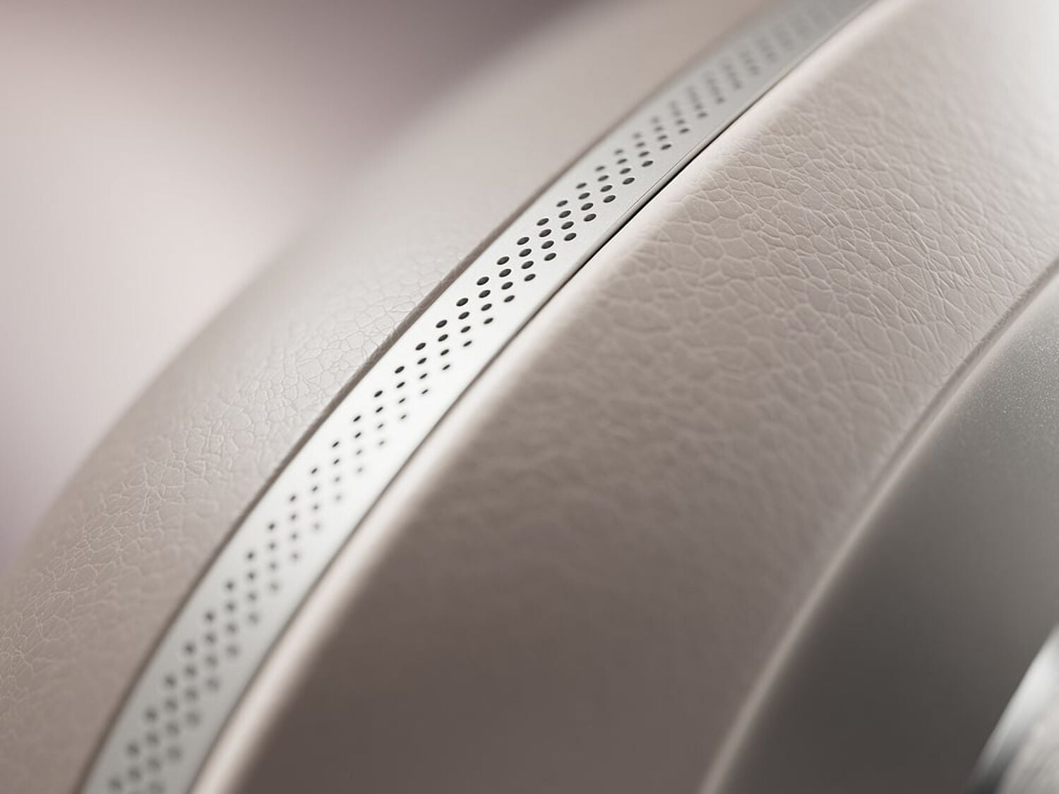 Close up of silver headphones