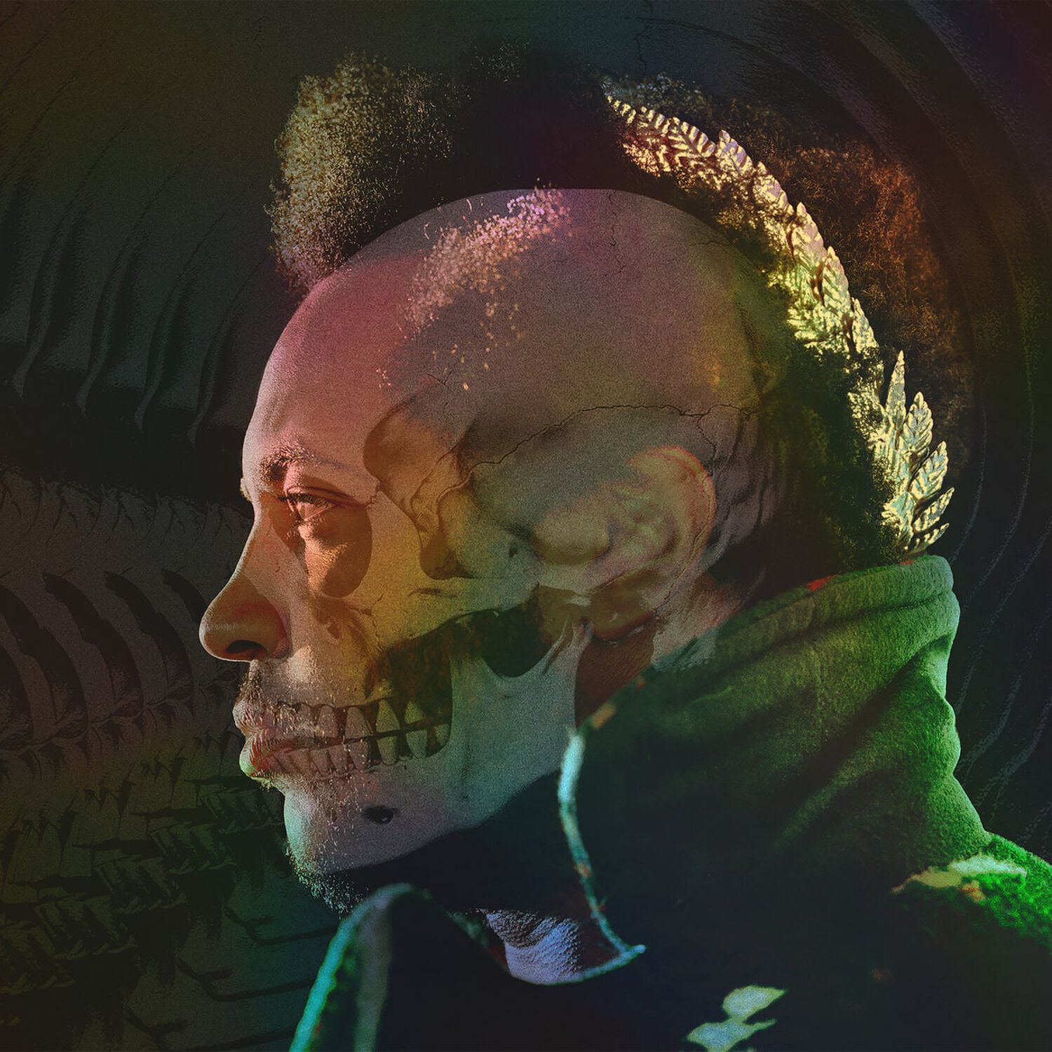 Skeleton head facing left