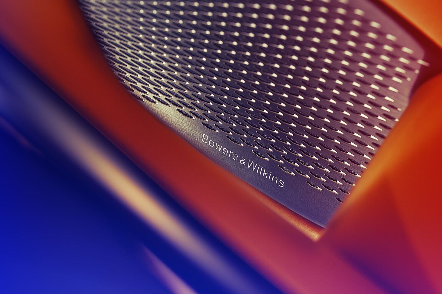 Close up of Bowers & Wilkins speaker in Aston Martin