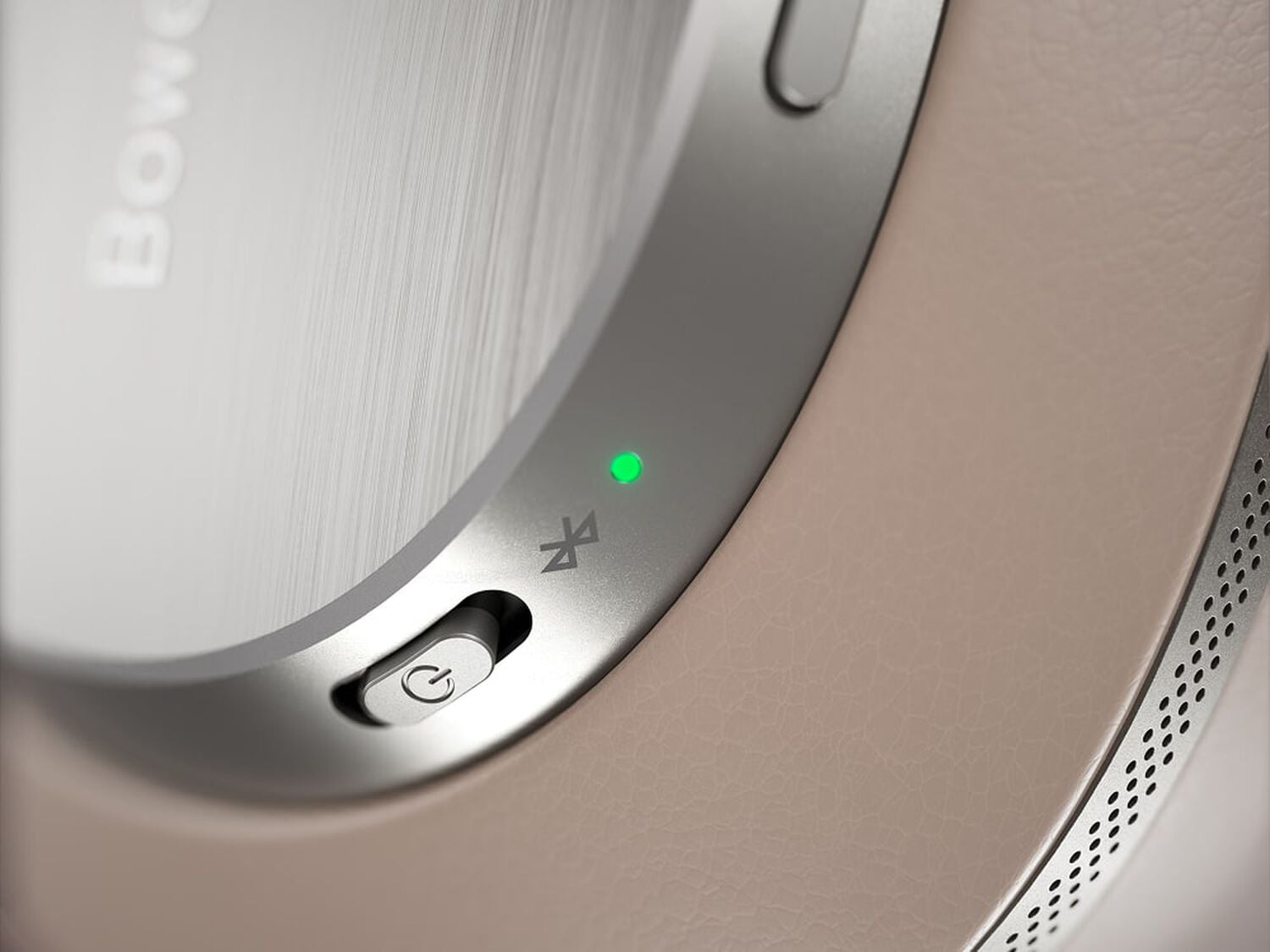 Close up of silver headphones