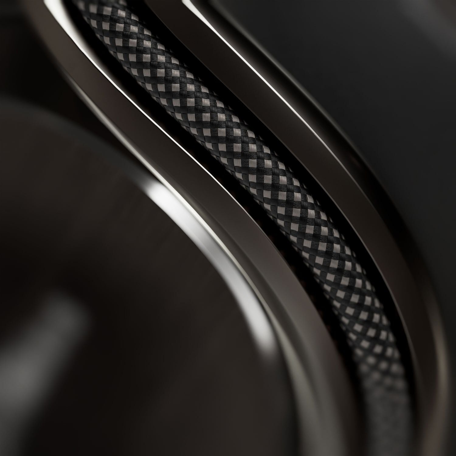 Close up of black headphones