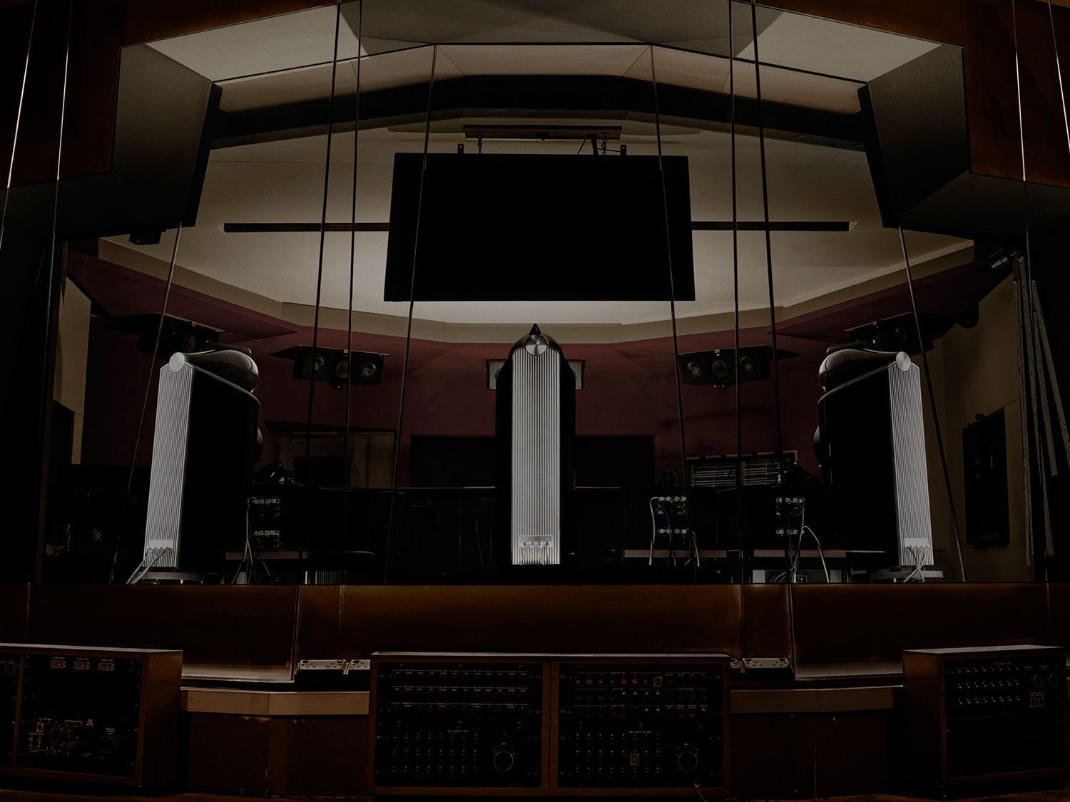 3 speakers in recording studio