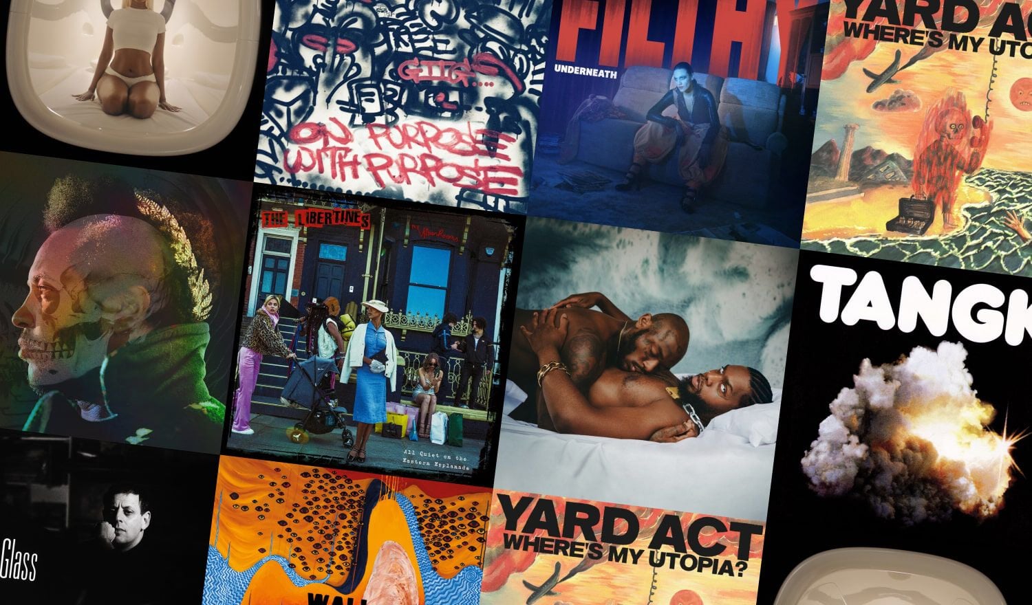 Collage of music album covers
