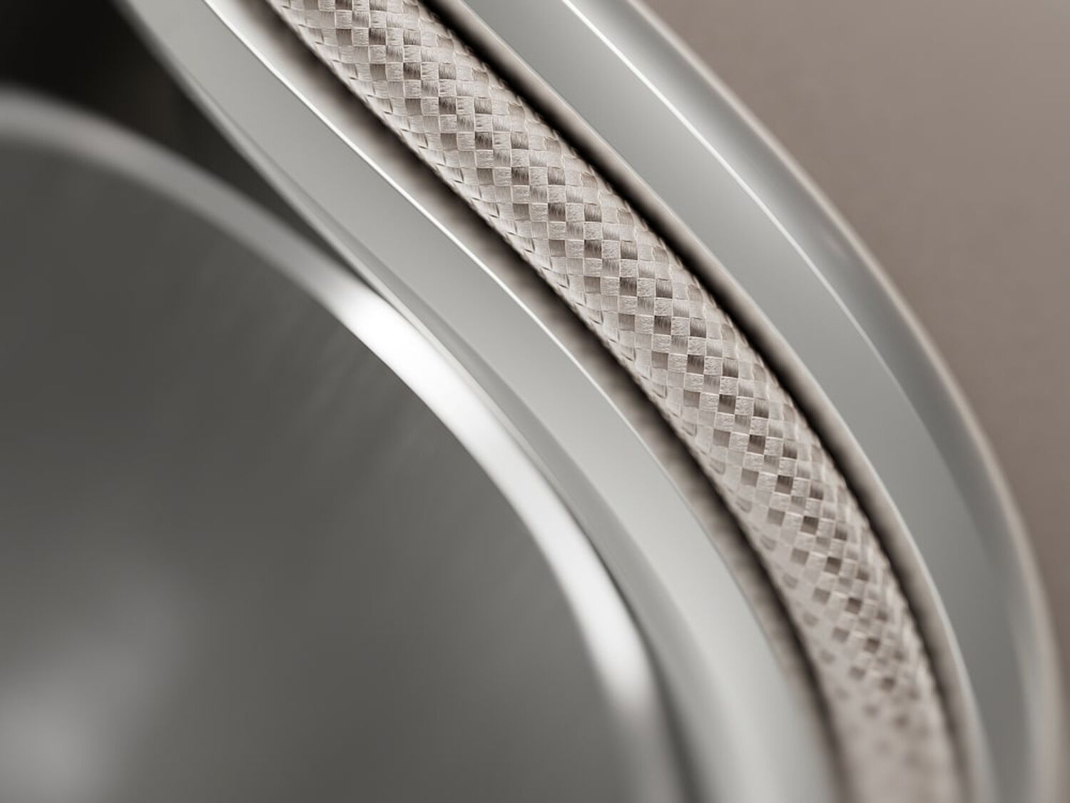 Close up of silver headphones