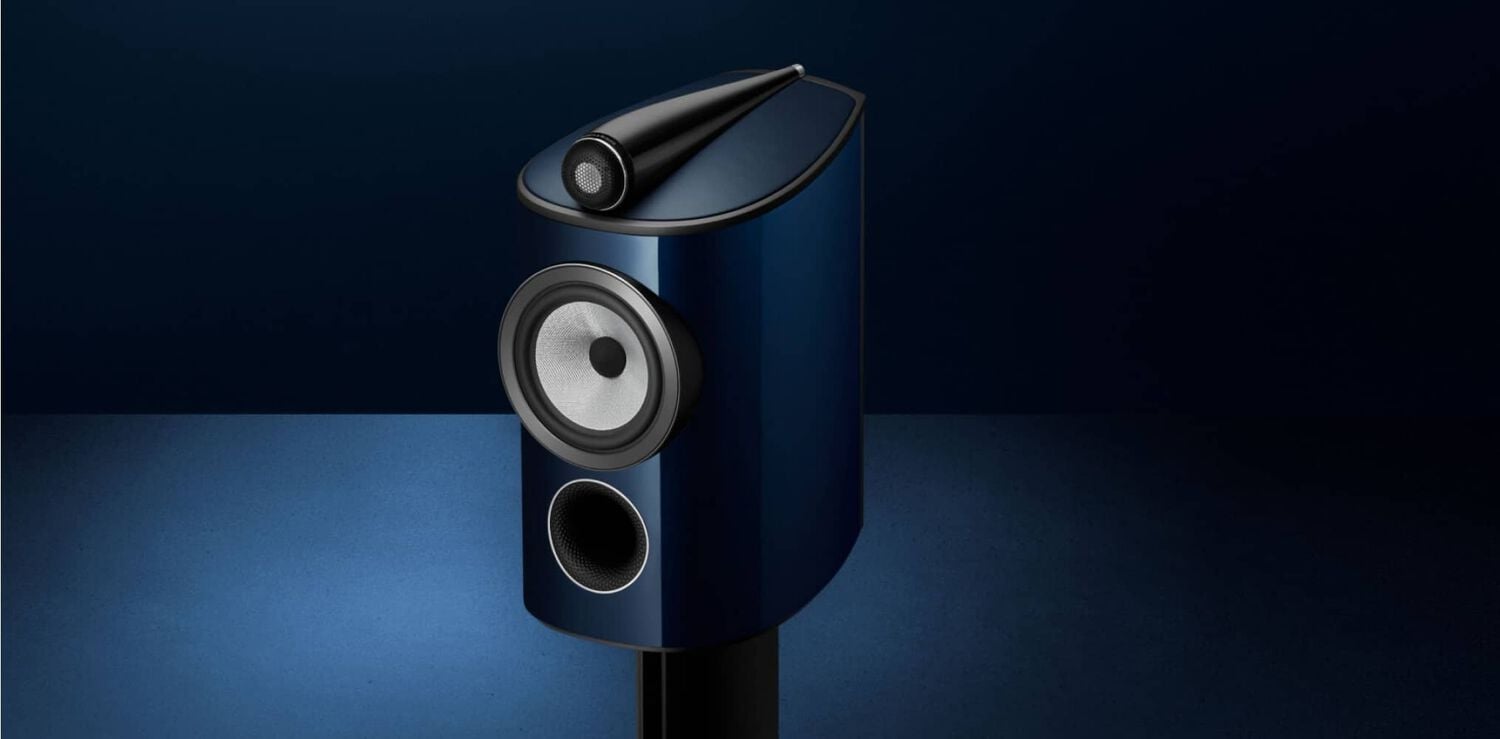 Dark blue speaker front facing left