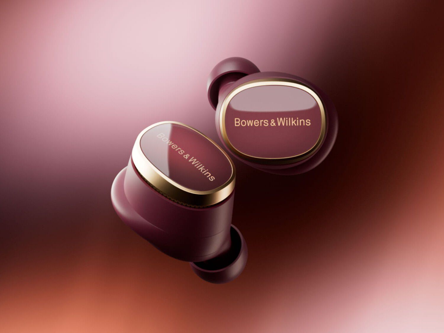 Burgundy Pi6 earbuds beauty image