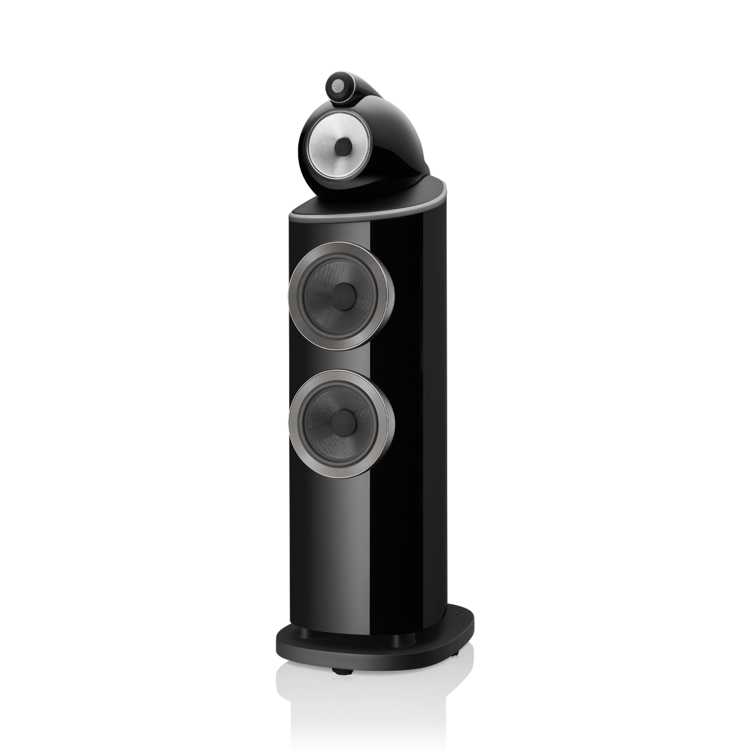803 D4 - Black side front covered woofers view