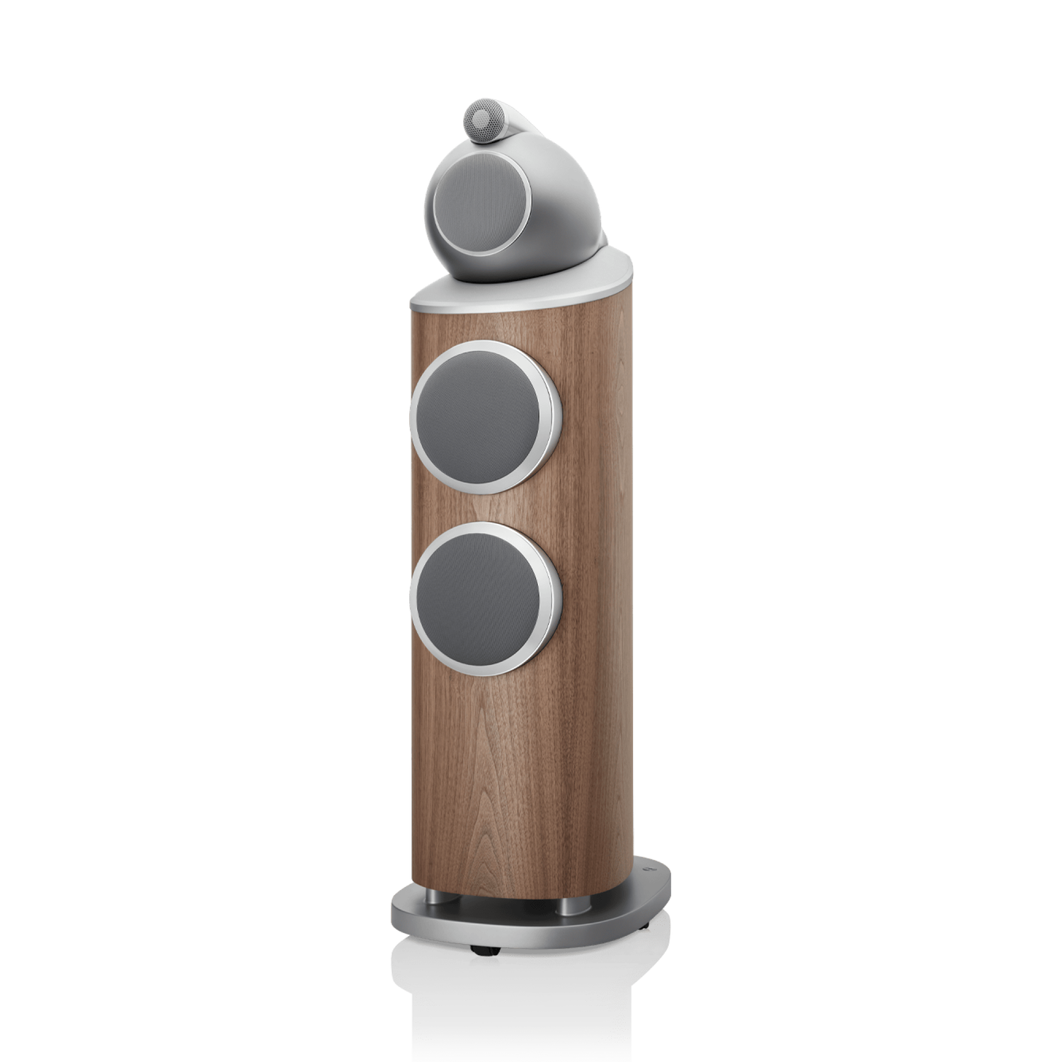 803 D4 - Walnut side front covered woofers view