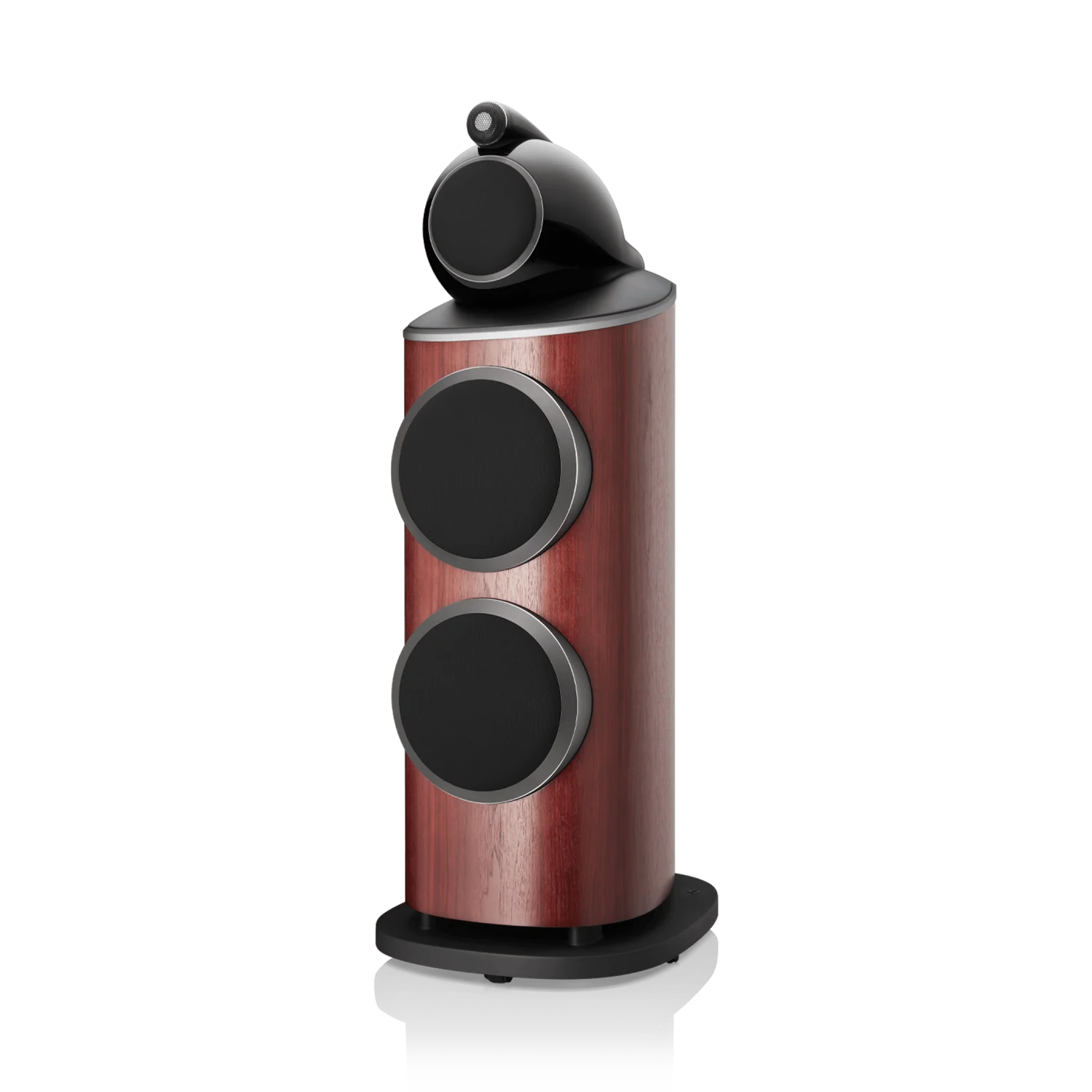 801 D4 - Rosenut side front covered woofers view