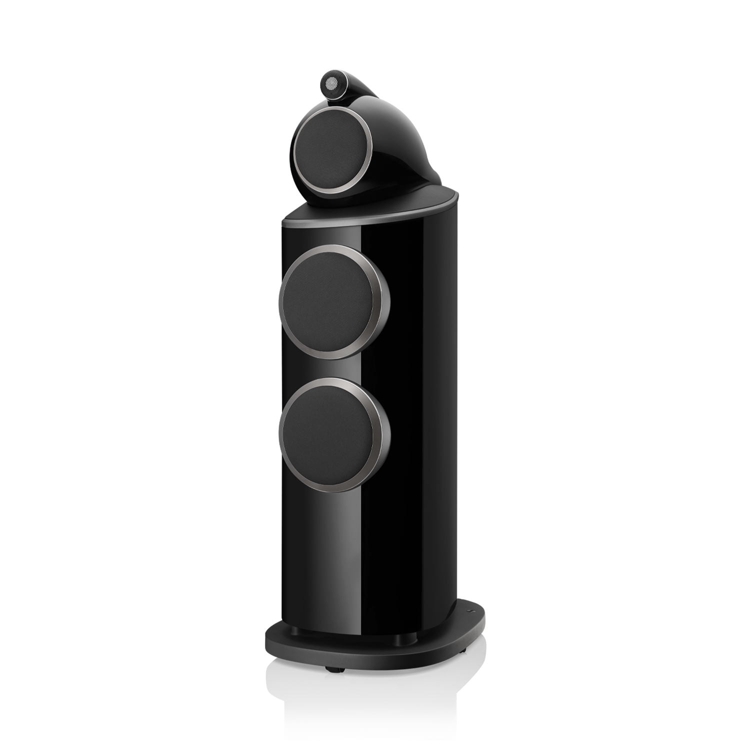 802 D4 - Black side front covered woofer view