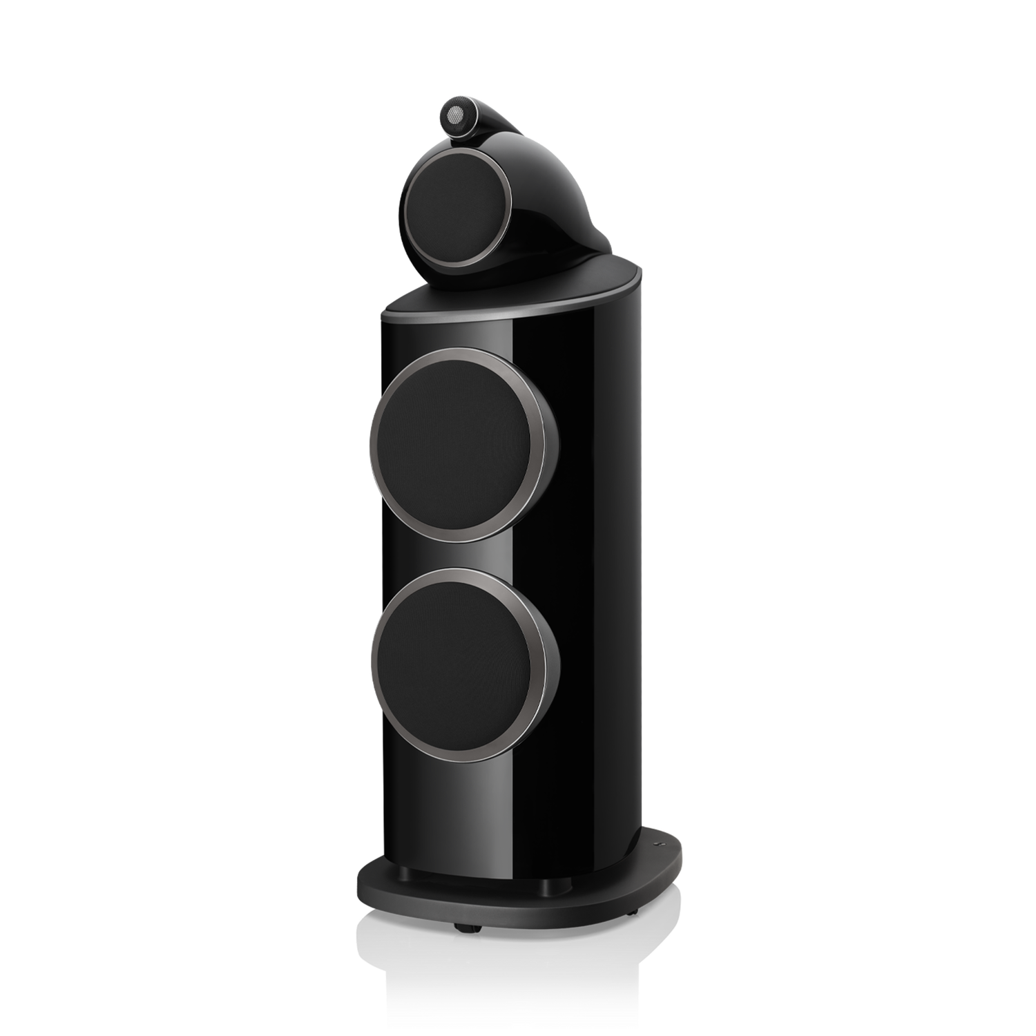 801 D4 - Black side front covered woofers view