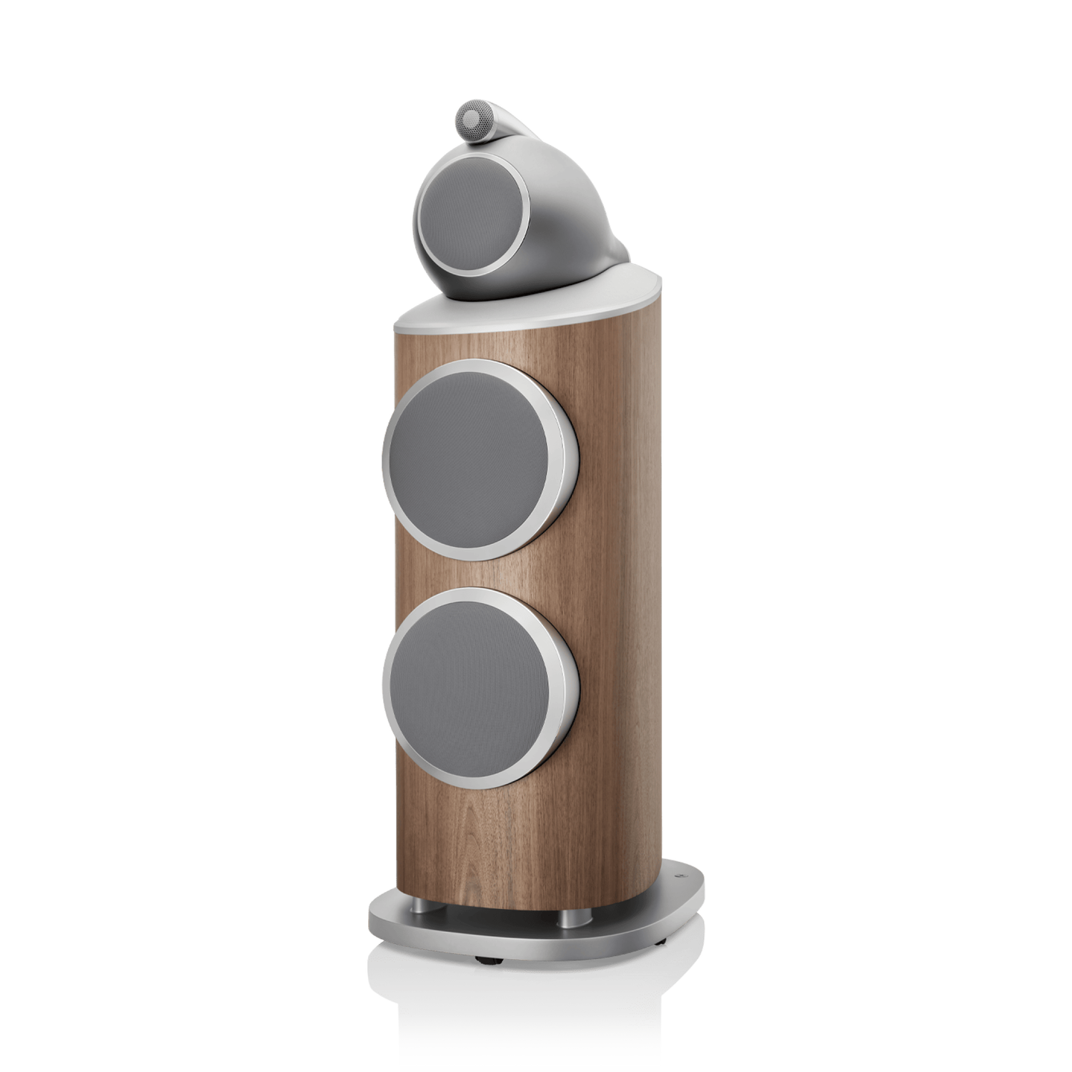 801 D4 - Walnut side front covered woofers view